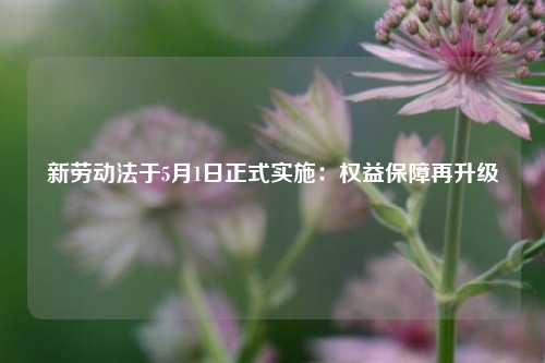 新劳动法于5月1日正式实施：权益保障再升级